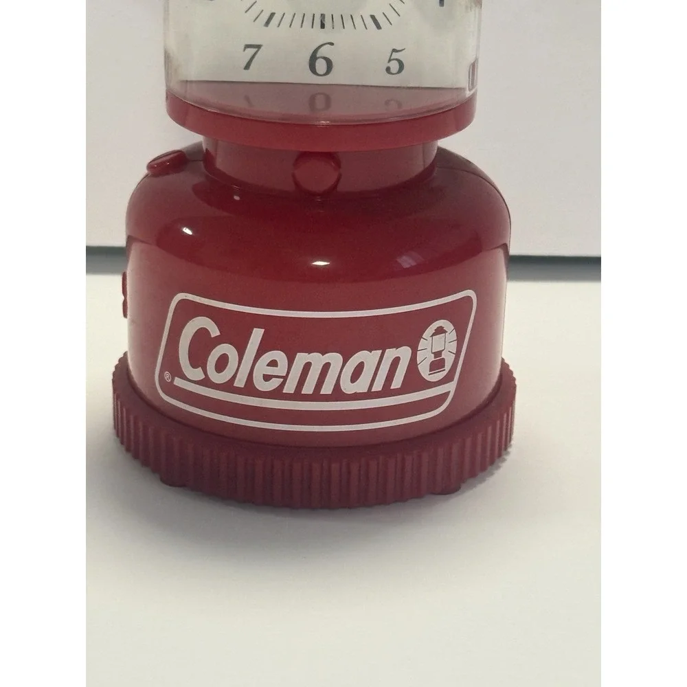 Coleman 6 Inch Lantern - Novelty Clock Battery Operated with Light & Alarm Red